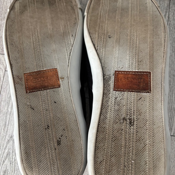 COACH Alegra Womens Size 8.5 Monogram Logo Black White Slip On Shoes Sneakers - Picture 13 of 13